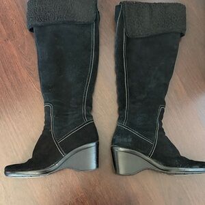 Bandolino Black Over the Knee Wedge Boots